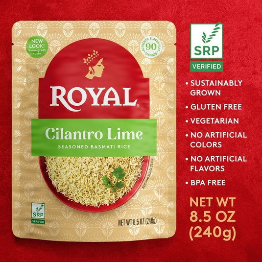 Royal Cilantro Lime Basmati Rice - Ready to Heat Basmati Rice - 8.5 oz Microwaveable Pouch