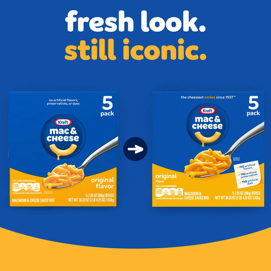 Kraft Original Mac N Cheese Dinner, 5 ct Pack, 7.25 oz Boxes